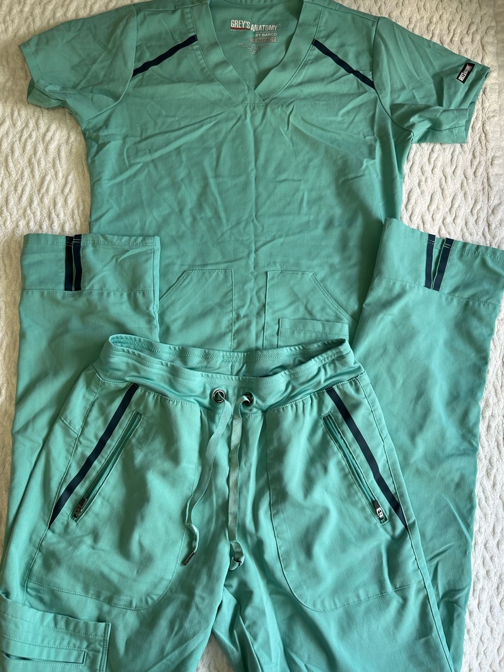 Grey's Anatomy Mint Green Track Jogger Scrub Set